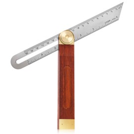Yuanchu Adjustable 7 Inch/20cm Sliding Bevel Angle Finder Tool, Multi-Angle T Bevel Gauge Ruler with Hardwood Handle Stainless Steel Blade Precision Angle Ruler for Carpenter Craftsman Engineer
