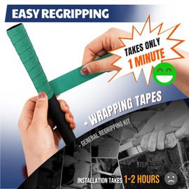 JAYA Golf Grip Wrapping Tapes, Innovative Regripping Solution for Golf Club Grips, 3 Pack Tacky PU Overgrip Tapes, Options of 5 Colors, Enjoy a Fresh New Grip Experience, Green