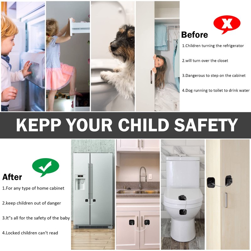 Fridge Lock for Child Safety Fridge Lock No Drilling Washing