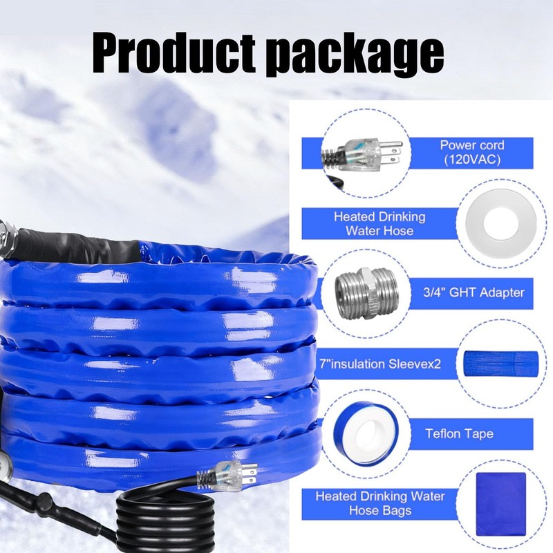 LONRI HEAT 12FT Heated Rv Water Hose Camper Water Drinking