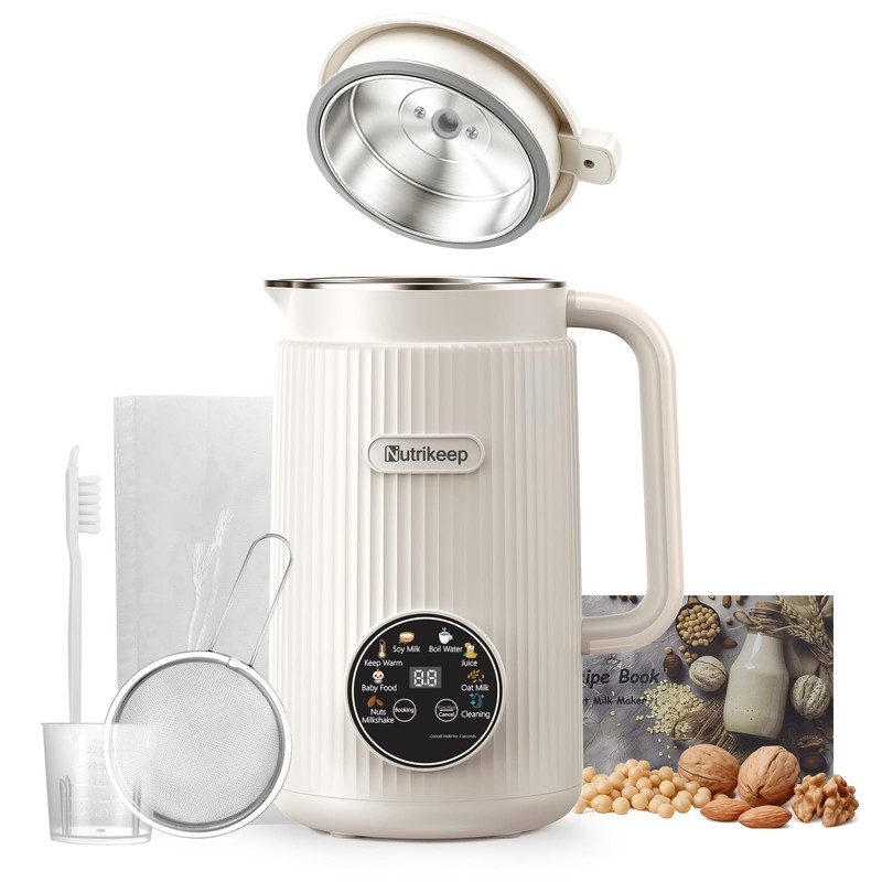 10-in-1 Nut Milk Maker Machine, 40oz Nut Milk Maker, Stainless