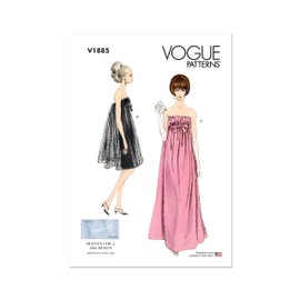 Vogue Misses' Special Occasion Strapless Dress Sewing Pattern Kit, Design Code V1885, Sizes 6-8-10-12-14