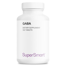 Supersmart - GABA 750mg per Day (High Strength) - Gamma-Amino Butyric Acid GABA Supplement | Non-GMO & Gluten Free - 100 Tablets