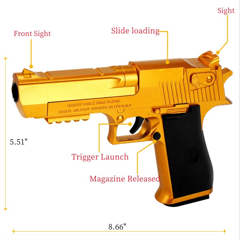 YoeDirect Shooting Toy Pull Back Action Jump Ejecting Magazine Pistol