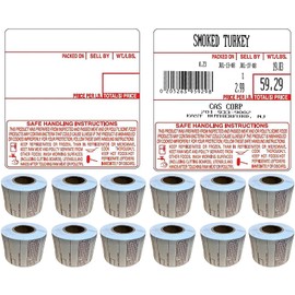 VisionTechShop LST-8040 Printing Scale Label, All RED Letters, 58 x 60 mm, UPC 12 Rolls