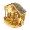 Olive Wood Rotating Star Musical Nativity Scene - Plays Silent