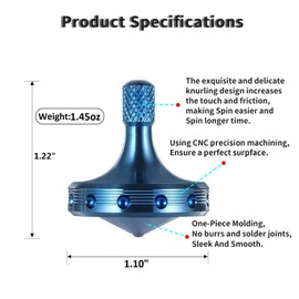 LOQATIDIS Peonza giratoria de Acero Inoxidable, Gira Suavemente Durante Mucho Tiempo, el Mejor Tiempo de Giro de más de 8 Minutos, Equilibrio Perfecto Bien Hecho EDC Juguetes (Azul)