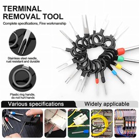 WEILAOK Car Removal Tool Set, Release Tool, Pin Tool, Car Radio Release Tool, Car Cable Plug Removal Tool for Most Connection Terminals, Black, 60 Pieces