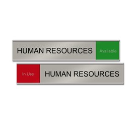 Human Resources Slider Nameplate and Sign (Red/Green, 10" x 2")