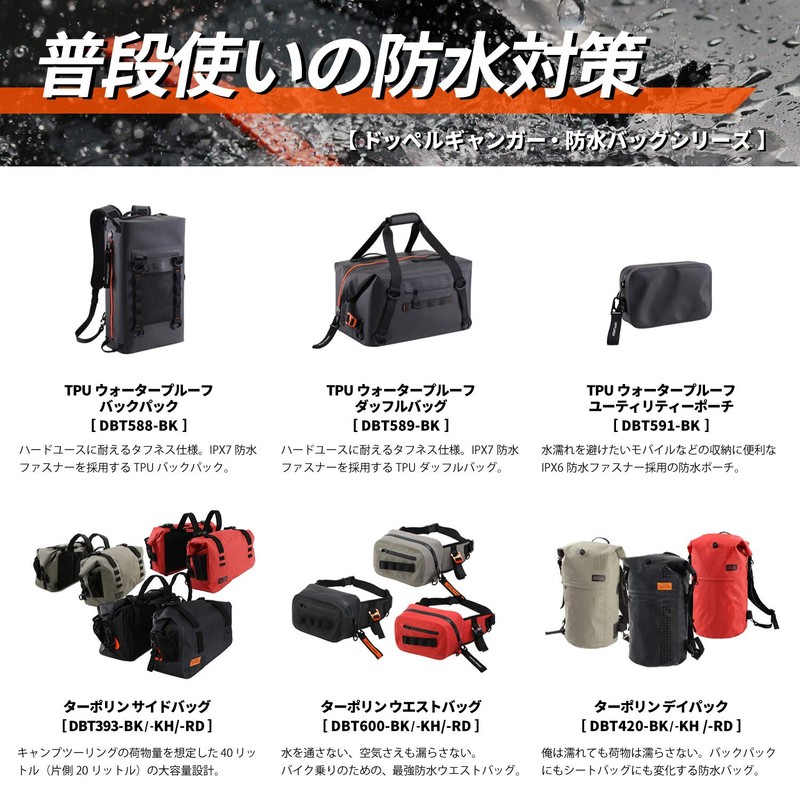 DOPPELGANGER DRC165-BK Waterproof Bag Cover, for Sizes up to 9.2