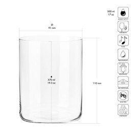 Krosno Mixology Cider Glasses, 500 ml, Set of 6, Quality Glass, Elegant and Modern Design, Ideal for Cider, Beer, Cocktails, Made in Europe