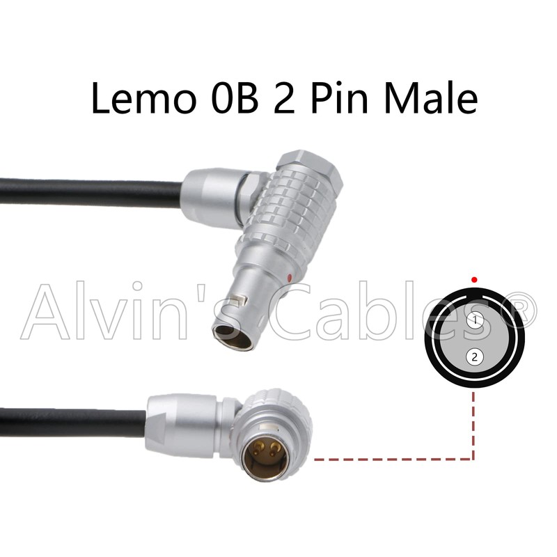 Alvin's Cables 2 Pin Male Right Angle to D-Tap Coiled