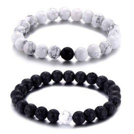 Softones 8MM Lava Rock Beads Bracelet for Men Women,Friendship Couples Gifts Natural Stone Bracelets