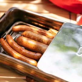 Camerons Gourmet Mini Stovetop Smoker - Stainless Steel BBQ Smoker Box w/Hickory Wood Chips & Recipes - For Indoor & Outdoor Use- Great for Smoking Meats - Barbecue Grilling Holiday Xmas Gift for Men