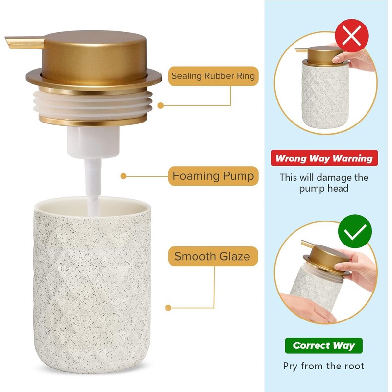 Sylfu Ceramic Foam Hand Soap Dispenser - 10.15 oz Foaming
