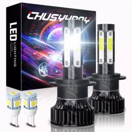 CHUSYYAY For Kawasaki Z750S Z800 Z900 Z1000 Motorcycle LED Headlight Kit H7 6000K Bulbs