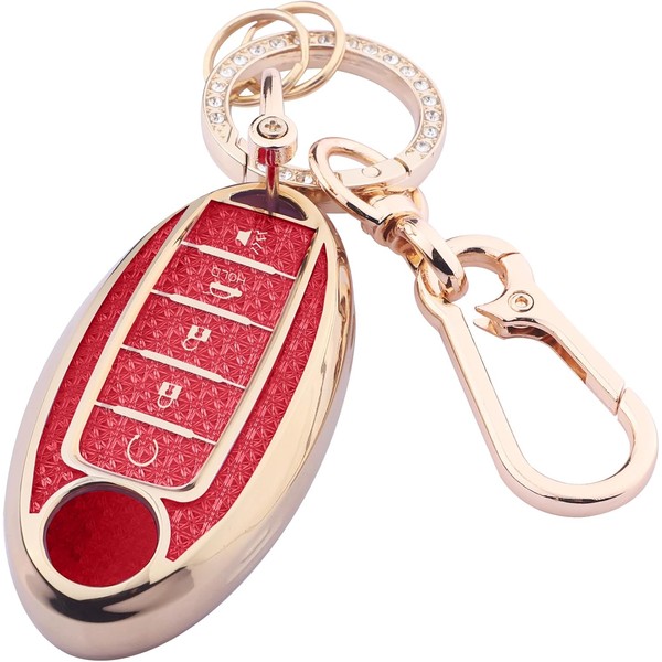 Cute Bling Key Fob Cover for Nissan 5 Buttons, Diamond