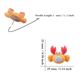 Animal Push Pins Decorative Push Pins FoyaHome 20 Pcs Mixed Color Crab Push Pins Cute Push Pins Animal Thumbtack, for Cork Board, Photo Wall, Map, Bulletin Board (D)