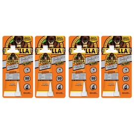 Gorilla Heavy Duty Construction Adhesive, 2.5 ounce Squeeze Tube, White, (Pack of 4)