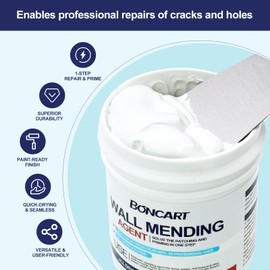 17.2oz Drywall Patch Repair Kit - Professional All-in-1 Tool Set (Scrapers/Sanding Sponge/Texture Sponge/Gloves/ ​Aluminum Patches/Putty Knife) for Fast Wall Hole Repair