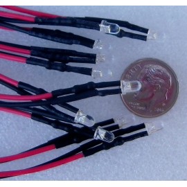 Donna's CUSTOMS HO 1:87 TRAIN OR SLOT CAR 3mm Grain LED Bulb & Leads RED RED RED 10 PC 18 VOLT
