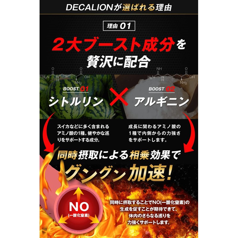 ZDI デカリオン DECALION 保証書付きセット 特許成分 バイオペリン シトルリン 亜鉛 アルギニン マカ