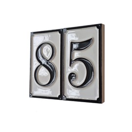Hand Painted Italian Ceramic House Numbers Simple Design Tile Size 11cm x 7cm Number 0