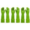 YSLON Rubber Dishwashing Glove Kitchen Cleaning Gloves 3-Pairs,Waterproof Reuseable.(Green,Large)