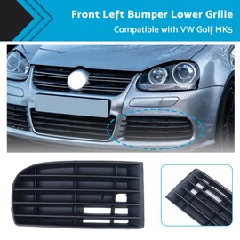 MAX COOL Front Lower Bumper Grill Suitable for VW Golf MK5 2004-2008 Left Side Black