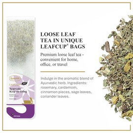Ronnefeldt LeafCup Ayurveda Keep On Going Chai – Caffeine-Free Loose Leaf Herbal Tea with Rosemary, Sage & Cardamom – 15 Individually Wrapped Tea Bags