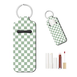 PLKTJOSA Lip Balm Keychain Holder - Stocking Stuffer Gift for Women, Chapstick Holder with Carabiner Clip(Sage Green)