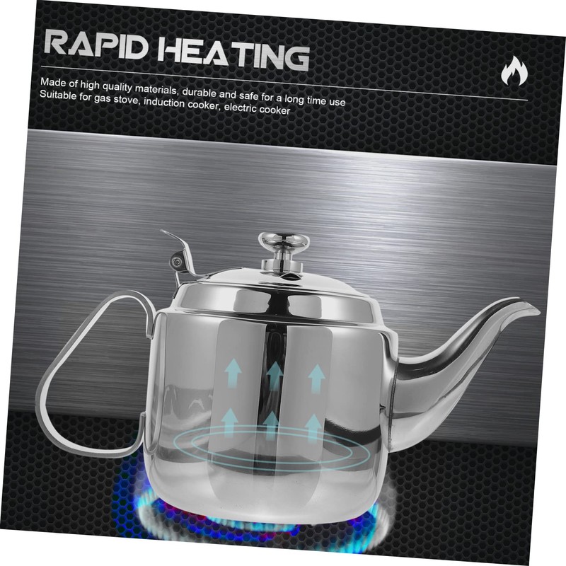OHPHCALL 1pc Stainless Steel Strainer Kettle Tea Pot with Automatic