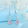 FJ Infinity Earrings for Women 925 Sterling Silver Pink Tourmaline