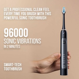 Acteh Sonic Electric Toothbrush Dual Set 5 Modes Smart Timer Long Lasting Battery 2-Toothbrush Set