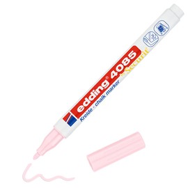 edding 4085 krijtmarker - pastel-roze - 1 krijtstift - ronde punt 1-2 mm - dunne krijtstift voor borden, uitwisbaar - voor het schrijven op ruiten, glas, spiegels - bordstift met dekkende kleuren
