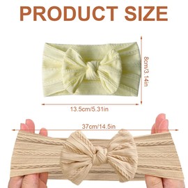 WBZOWRB Pack of 3 Hair Band Baby Girl Baby Turban Headband for Newborns, Baby Headbands, Baby Girl Bows, Soft Bow Headwear, Elastic Hair Bands