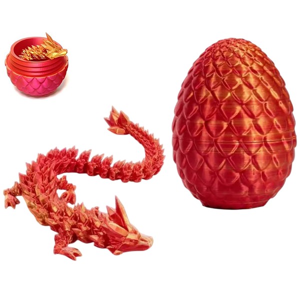 3D Printed Dragon in Egg,8.5CM Mini Dragon Egg,Flexible Joints Home