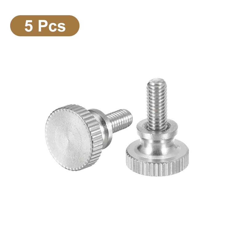 sourcing map M4x8mm Knurled Thumb Screws, 5pcs 304 Stainless Steel