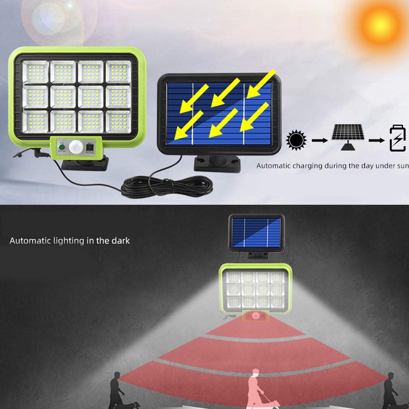 Solar Light Rotatable Panels Rechargeable Battery Motion Sensor Function Waterproof