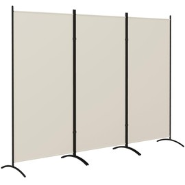 HOMCOM 3 Panel Room Divider, 6 Ft Tall Folding Privacy Room Separator, Freestanding Partition Wall Divider for Indoor, Home Office, Light Grey