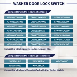 Magimaker Washer Door Lock Switch Assembly WH10X20821 Compatible with GE Hotpoint & Bosch Washing Machine Replace EG-380773.1 00648526 6.209.270 WH01X20823