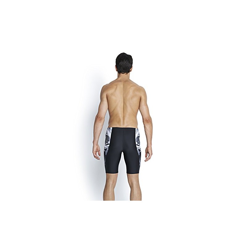 Speedo Men's Placement Curve Panel Print 33 Jammer - Black/USA