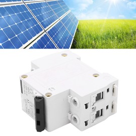 2 Poles AC DC Miniature Circuit Breaker, DZ47X-63 16A DC 12-400V, AC 90-400V Low Voltage DIN Rail Mount Solar Disconnect Switch, Flame Retardant Breaker for Solar Panels Grid