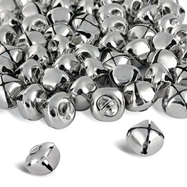 BigOtters BigOtters 50 Pcs Jingle Bells for Crafting, 1 Inch Craft Bells Bulk for DIY, Home Christmas Decoration, Silver