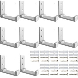 Folding Coat Hooks, 10Pcs Wall Hooks for Hanging Coat Towel Hooks Hardware Heavy Duty Aluminum Alloy Headphone Holder Hooks No Rust Wall Mounted with Screws for Bags Fitness Equipment (10Pcs-Silvery)