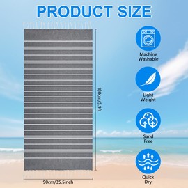 flintronic Oversized Lightweight Beach Towel, Extra Large Thin Sand Free Towels, Suitable for Travel Swim Pool Camping, for Adults Women Men