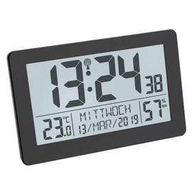 TFA Dostmann 60.2557.01 Digital Radio Controlled Clock with Room Climate and Backlight
