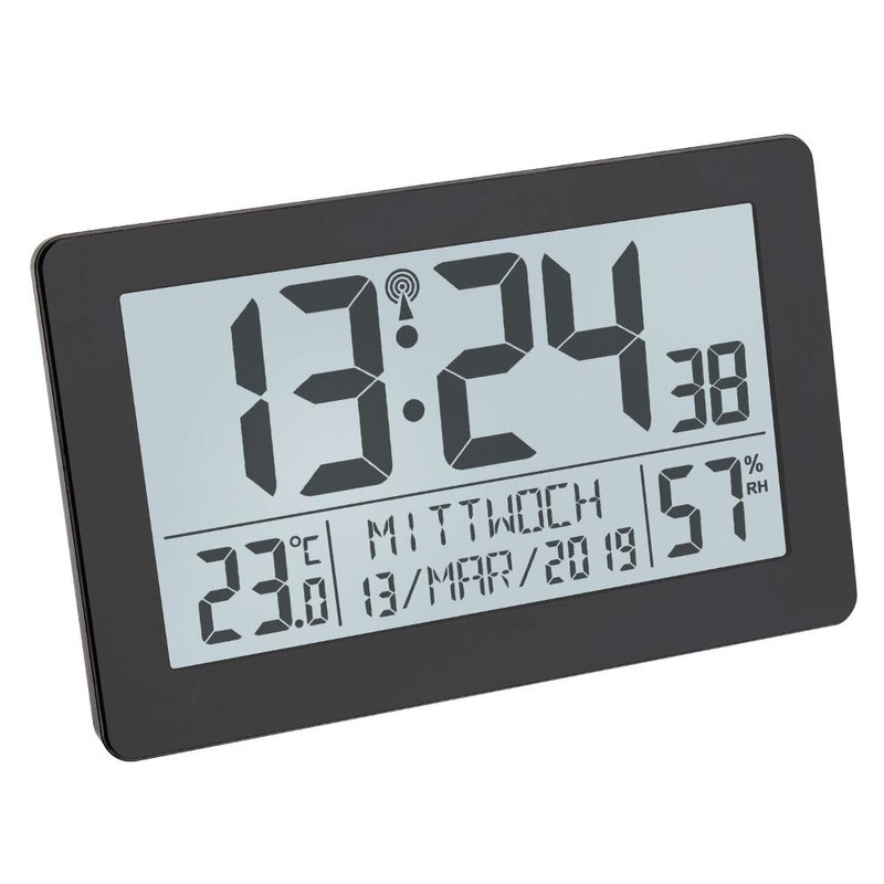 TFA Dostmann 60.2557.01 Digital Radio Controlled Clock with Room Climate