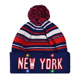 Vintage Classic Skull Cap Beanie with LED Hat Cuffed Winter Hat Knit Comes Gifts for Men Women Fans