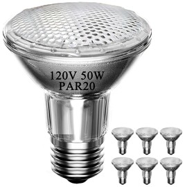 MISDOOD Par20 Halogen Flood Light Bulb, 50W 120V PAR20 Light Bulb, Dimmable, E26 Base, 2700K Warm White, 3000 Hours for Indoor Range Hood, Track Oven, Ceiling Can Lamp（6Pack）